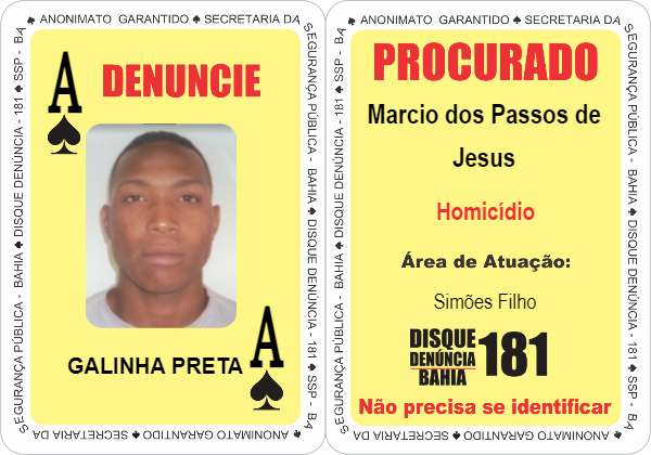 Criminosos mais perigosos na mira da SSPBA por SSPBA