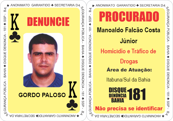 Criminosos mais perigosos na mira da SSPBA por SSPBA