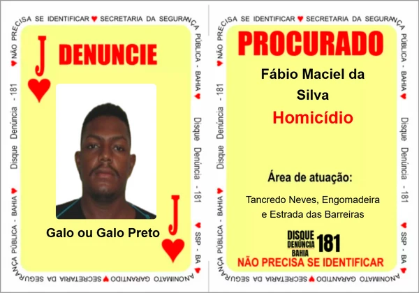 Criminosos mais perigosos na mira da SSPBA por SSPBA