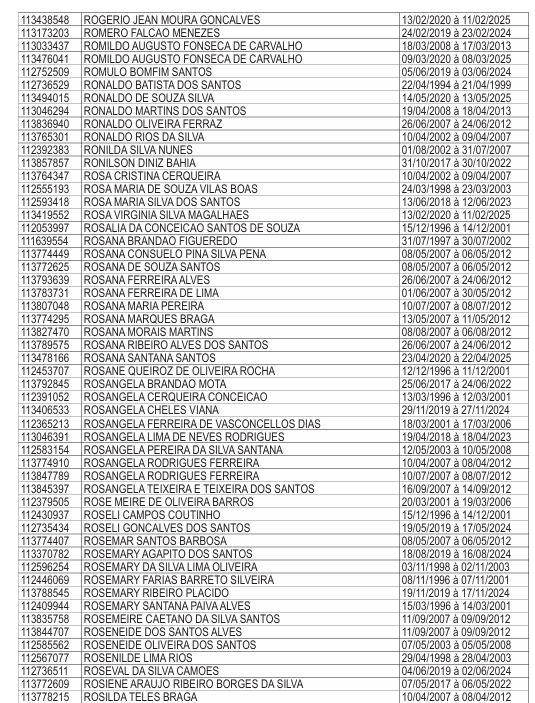Lista de professores que receberão licenças-prêmios por Reprodução/DOE