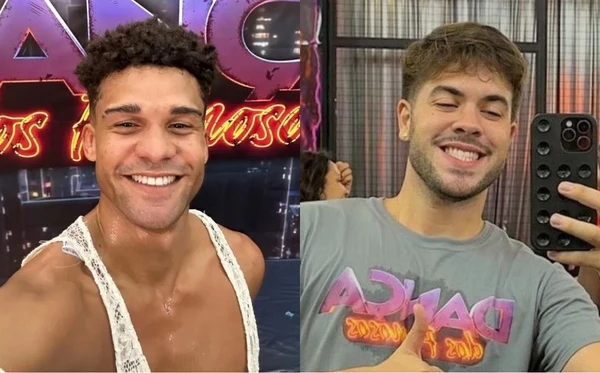 Lucas Leto e Álvaro se beijam em noite animada com elenco do Dança