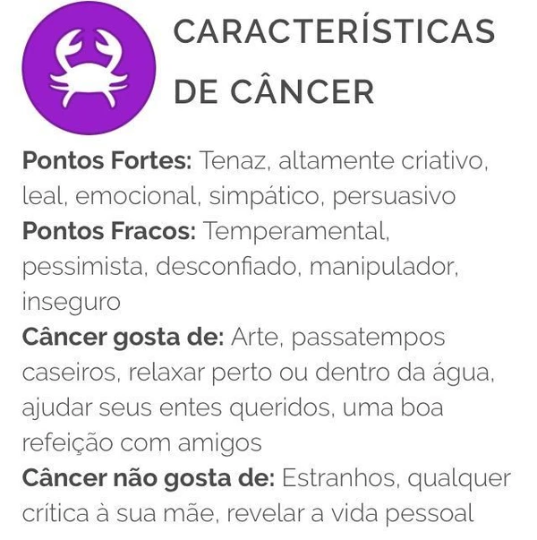 Características de Câncer por Rperodução
