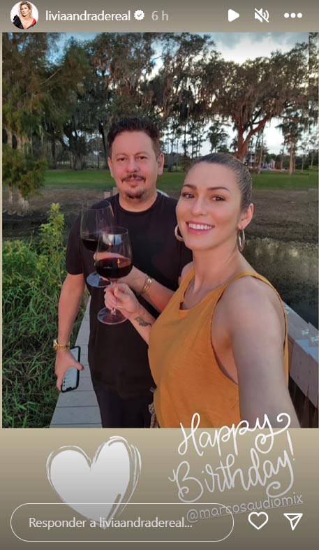 Lívia Andrade desejando feliz aniversário ao namorado, o empresário Marcos Araújo por Reprodoção/Redes Sociais 