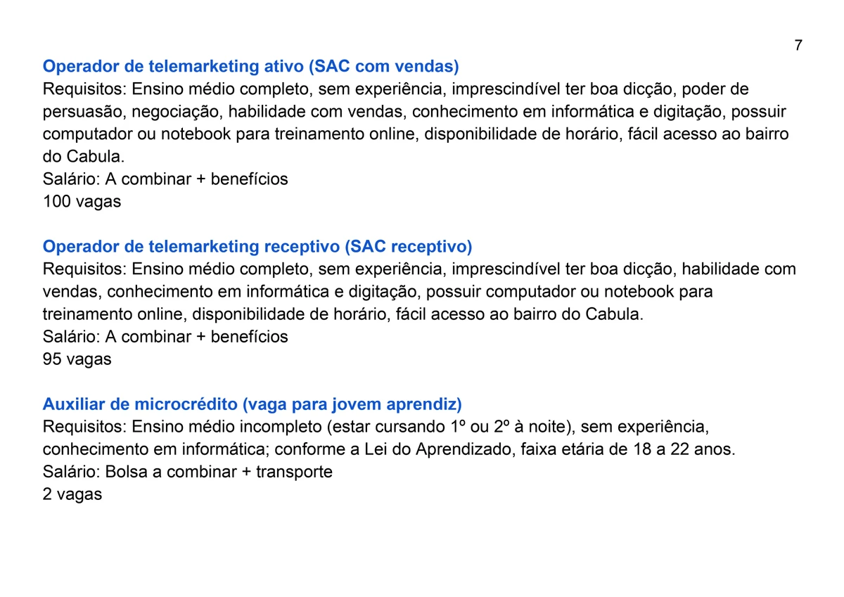 Veja vagas por Reprodução