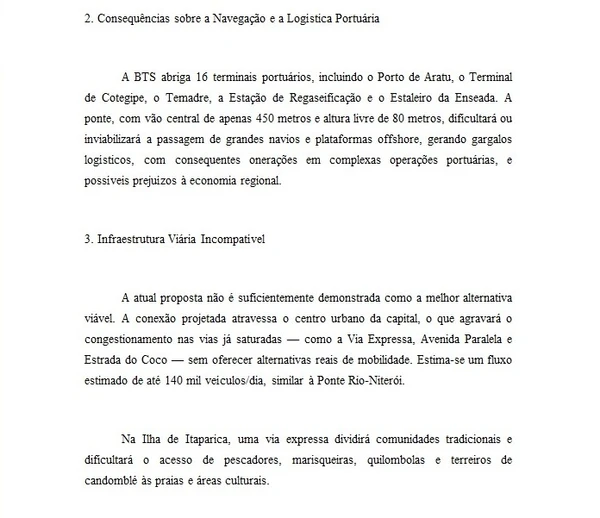Estudo e requerimento do Cibergrupo Kirimurê contra a Ponte Salvador-Itaparica por Reprodução