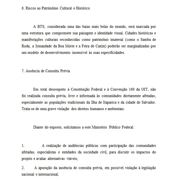 Estudo e requerimento do Cibergrupo Kirimurê contra a Ponte Salvador-Itaparica por Reprodução