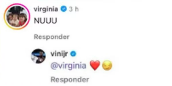 Interação entre Virginia e Vini Jr.