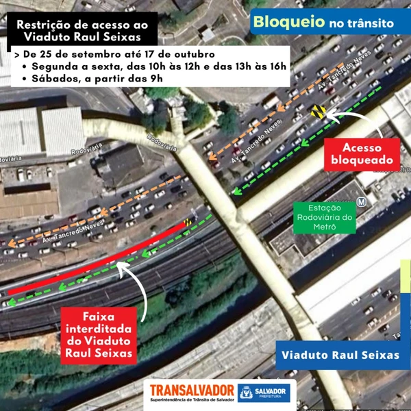 Interdição no Viaduto Raul Seixas