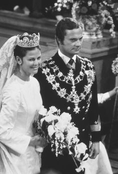 O rei e a rainha da Suécia, Carl 16 Gustaf e Sílvia Renata Sommerlath por Reprodução