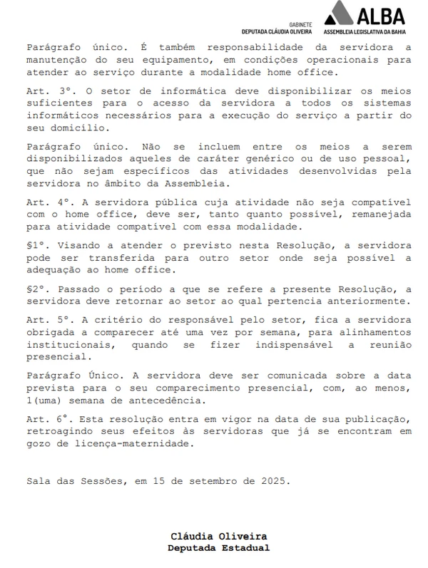 Projeto de resolução quer home office para servidoras  por Reprodução