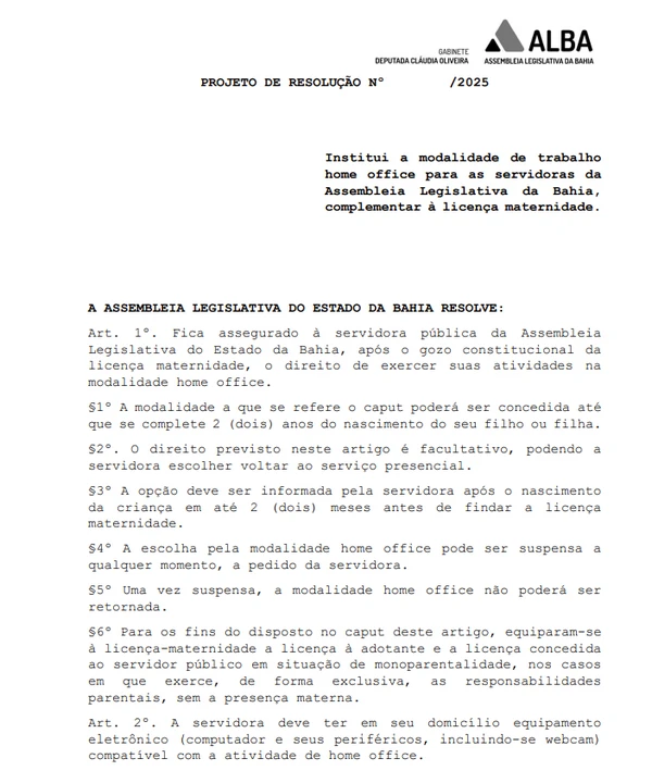 Projeto de resolução quer home office para servidoras  por Reprodução