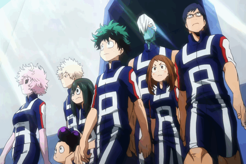A série &#8220;My Hero Academy&#8221; acompanha a trajetória de Izuku em um mundo dominado por superpoderes (Imagem: Reprodução digital | Bones)