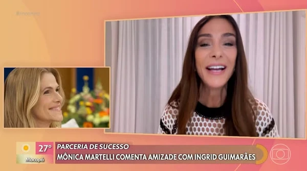 Ingrid Guimarães se emociona com homenagem de Mônica Martelli  por Reprodução/Globo 