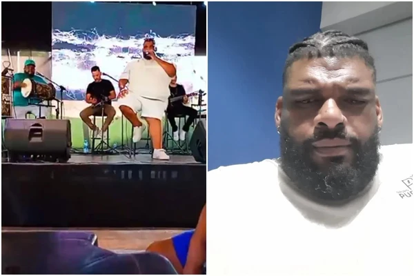 Vocalista Paulão, do grupo de pagode Pura Onda, disse que fez um boletim de ocorrência por Reprodução/Redes Sociais 