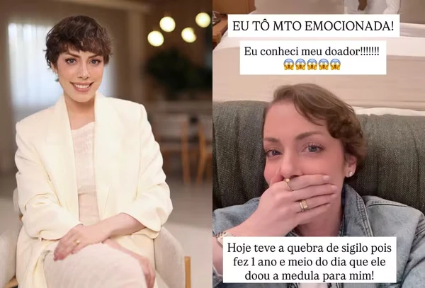 Fabiana Justus conhece o doador de sua medula: 'Emocionada'