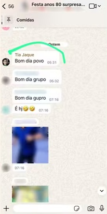 Marido enviou mensagem no grupo da família após o crime, segundo delegado por Reprodução
