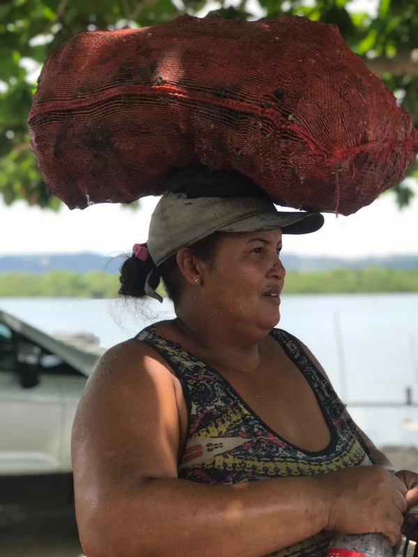 Marisqueira durante a atividade por Arquivo Votorantim Cimentos