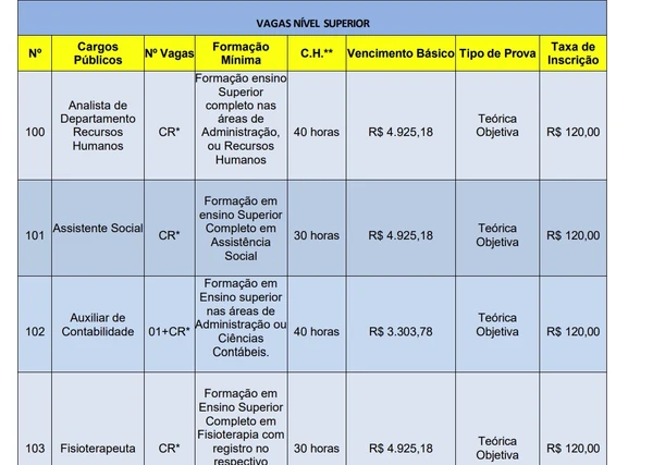 Prefeitura abre concurso para nível fundamental a superior com salários de até R$ 31 mil por Captura de tela 