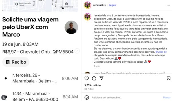 Motorista devolveu pix feito  por Rperodução