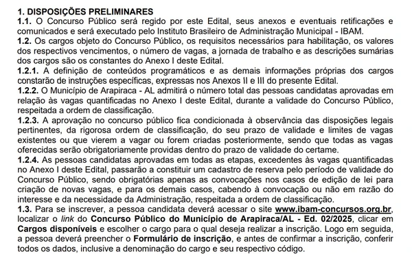 Prefeitura abre concurso com 392 vagas para nível médio e superior por Captura de tela, com auxílio de IA 