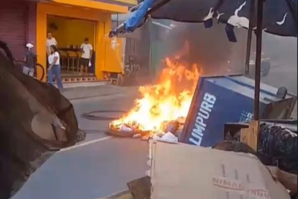 Protesto em São Marcos na segunda-feira  por Reprodução/ Rede sociais
