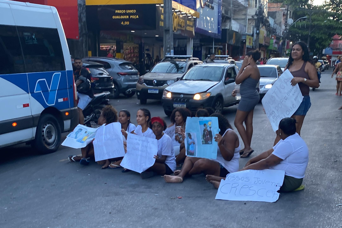Protesto em São Marcos por Reprodução/ Rede sociais