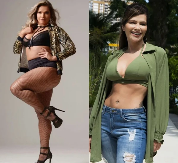 Antes e depois de Fani Pacheco por Reprodução/Redes Sociais 