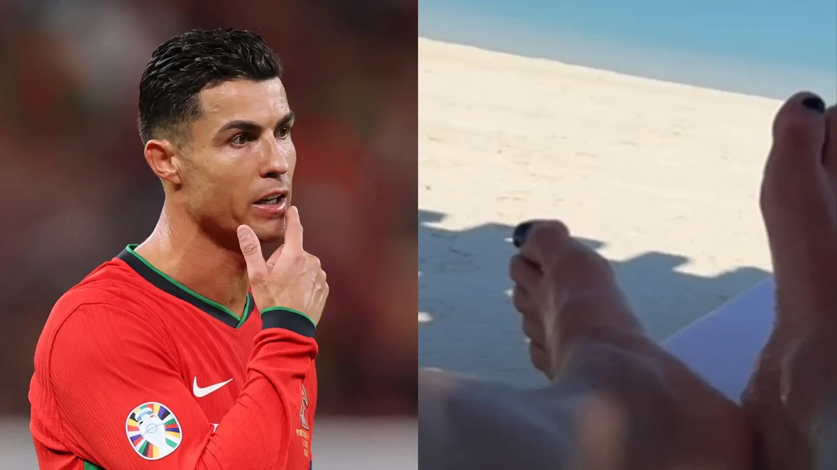 Cristiano Ronaldo pinta as unhas de preto
