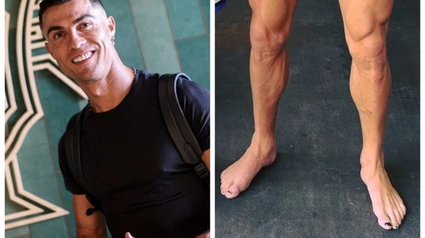 Cristiano Ronaldo pinta as unhas de preto por Reprodução