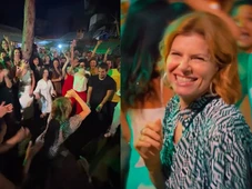 Imagem - ‘Odete Roitman’ desce na boquinha da garrafa em festa de despedida de Vale Tudo; veja vídeo
