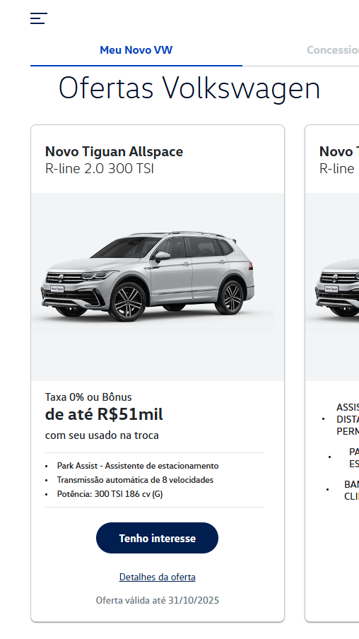 Novo Tiguan Allspace R-Line 2.0 300 TSI 