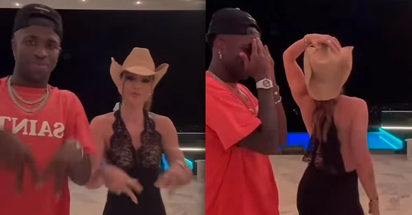 Vini Jr. posta pela primeira vez ao lado de Virginia em Madrid por Reprodução/TikTok