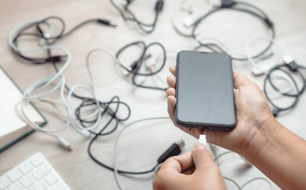 Celular pronto para carregar