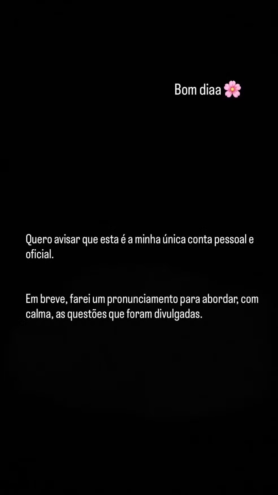 Story de Day Magalhães sobre conversas íntimas com Vini Jr. em meio ao affair com Virginia por Reprodução/Instagram