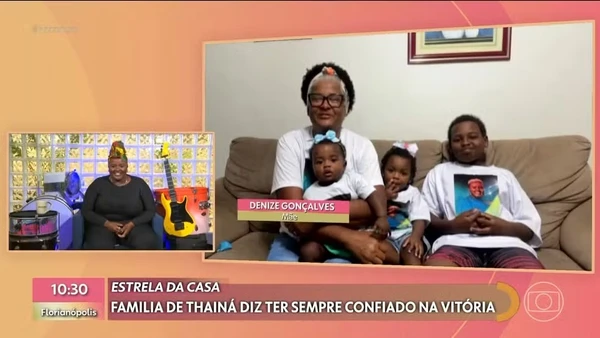Thainá Gonçalves se emociona com mensagem da família: 'Ainda não vi meus filhos' por Divulgação/TV Globo