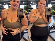Imagem - Thais Carla fica eufórica ao 'conhecer' parte do seu corpo após perder 70kg; veja
