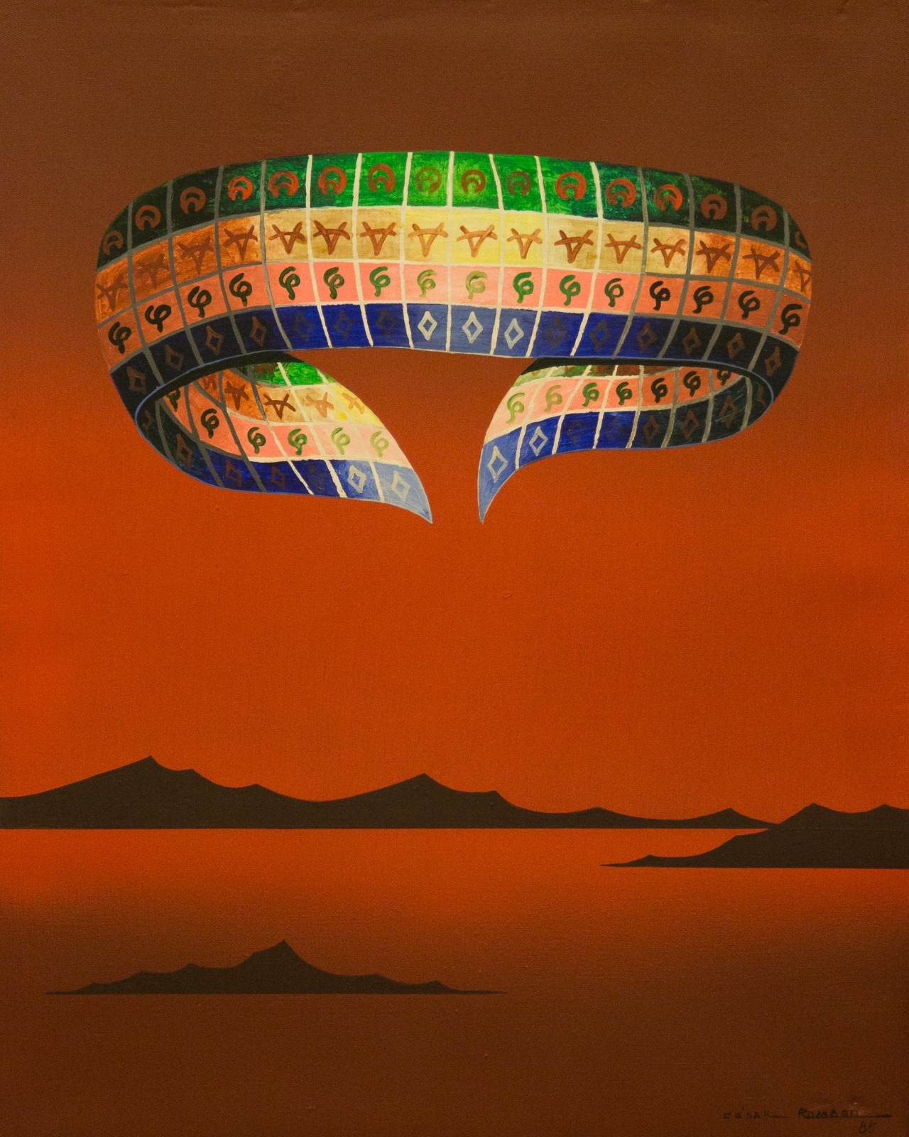 As faixas com os símbolos do candomblé eram uma das marcas de César por Divulgação