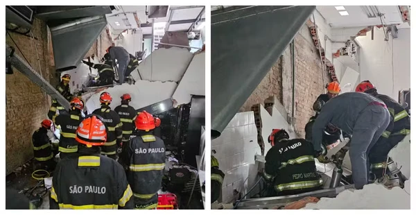 Até o momento, quatro pessoas foram retiradas dos escombros