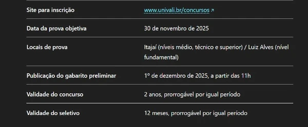Prefeitura abre concurso com vagas de nível fundamental ao superior e salários de até R$ 14,2 mil por Captura de tela, com auxílio de IA