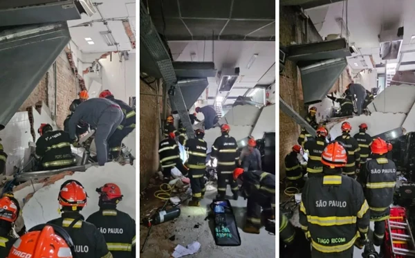 Resgate das vítimas do desabamento do restaurante