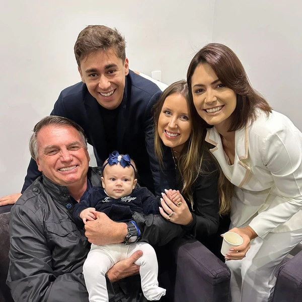 Família Ferreira com o casal Bolsonaro por Reprodução
