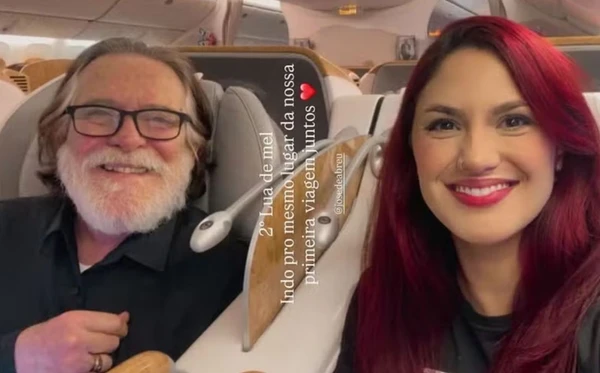 José de Abreu e Carol Junger embarcam em segunda lua de mel na Argentina