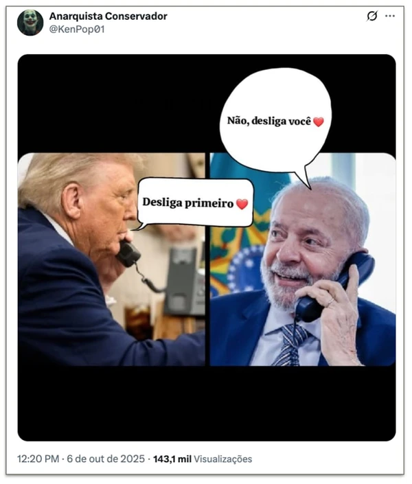 A 'quimica' entre os presidentes dos Estados Unidos e do Brasil rendeu alguns memes por Reprodução