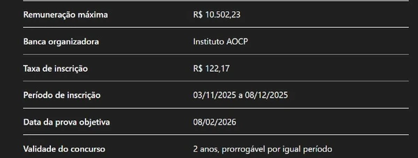 Polícia Penal abre 1.100 vagas com salários de até R$ 4,6 mil  por Captura de tela, com auxílio de IA 