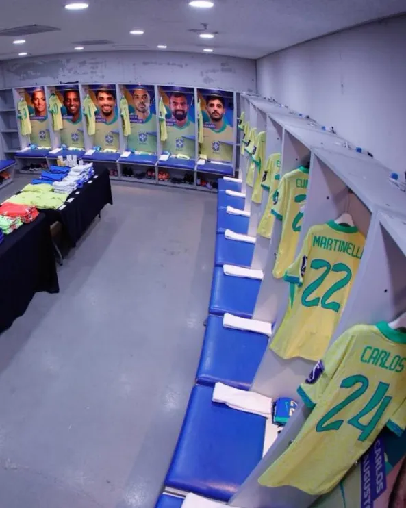 Vestiário de Brasil x Coreia por Divulgação/CBF