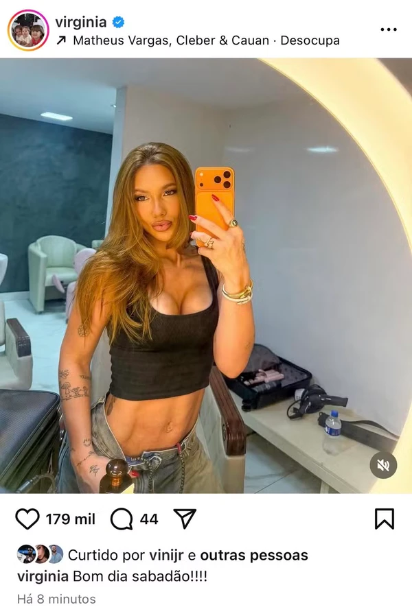 Foto postada por Virginia ganhou like de Vini Jr. por Reprodução/Instagram