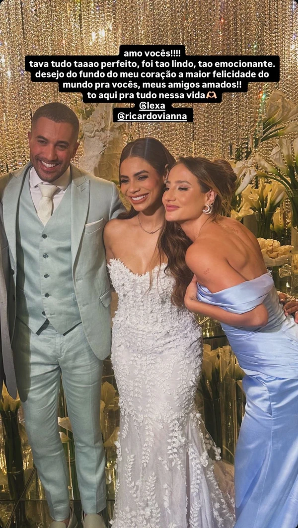 Bruna Griphao no casamento de Lexa por Reprodução