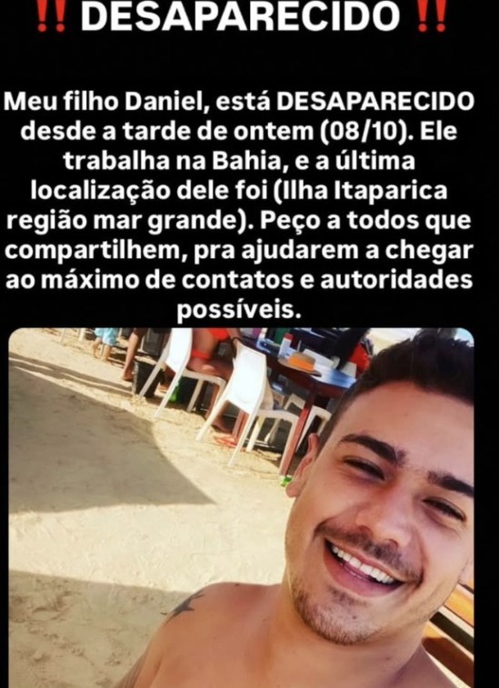 Pai mantém fé após sequestro de ambulante mineiro em Itaparica por Reprodução