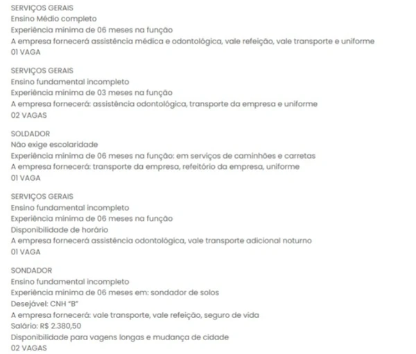Vagas do SineBahia nesta segunda (13) por Reprodução