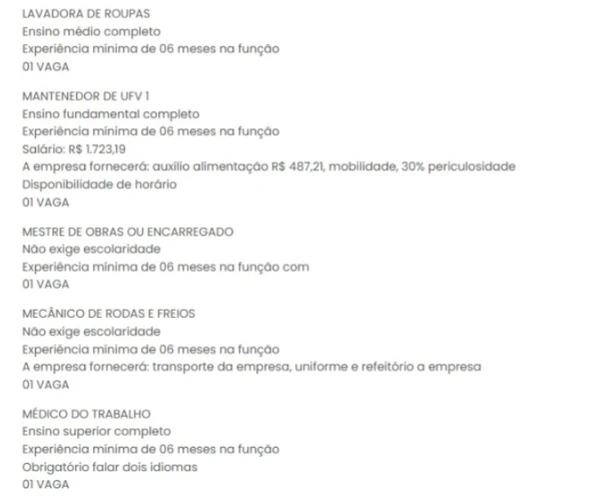 Vagas do SineBahia nesta segunda (13) por Reprodução